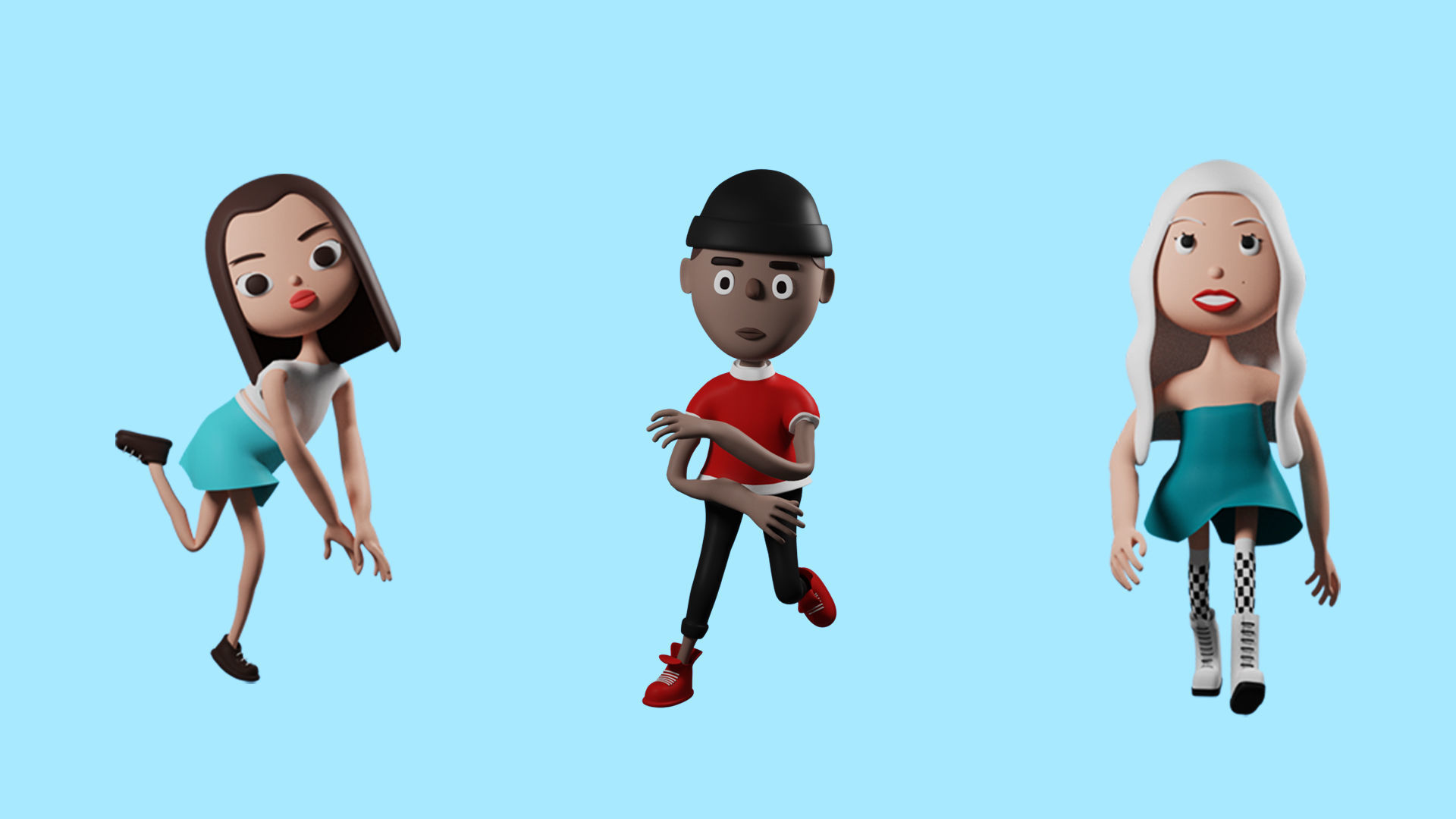 Low poly cartoon characters 1 02 pack 3d model Low-poly 3D model_10
