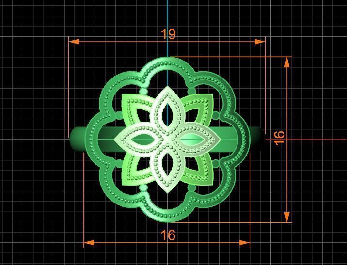 Islamic Motif Ring 3D print model_20