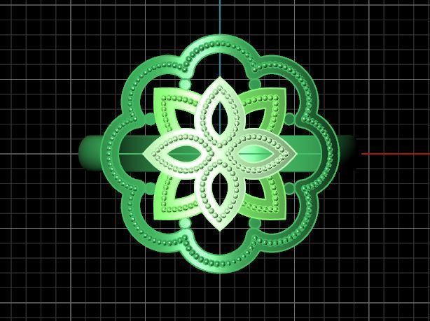 Islamic Motif Ring 3D print model_19
