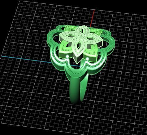 Islamic Motif Ring 3D print model_12