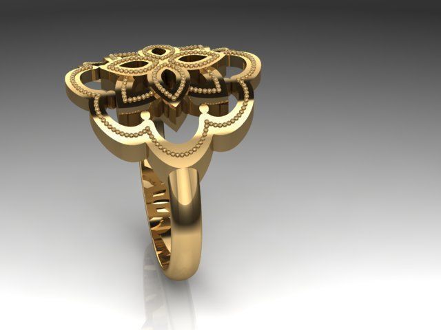 Islamic Motif Ring 3D print model_1