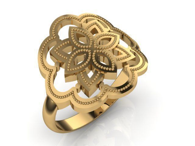 Islamic Motif Ring 3D print model_6
