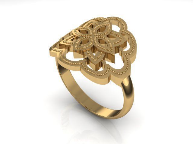 Islamic Motif Ring 3D print model_4