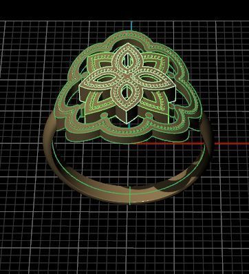 Islamic Motif Ring 3D print model_7