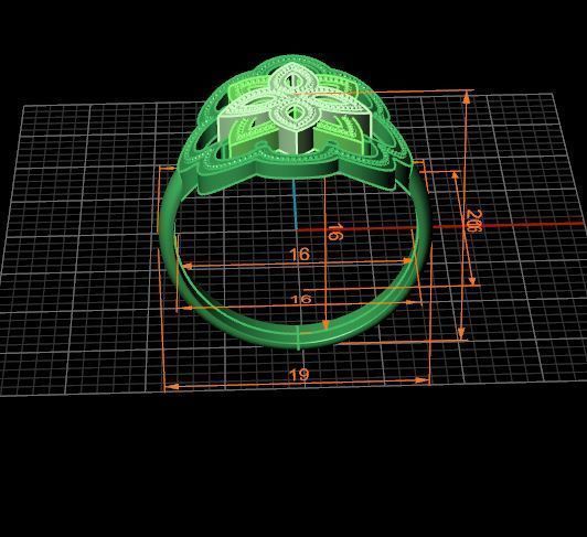Islamic Motif Ring 3D print model_9