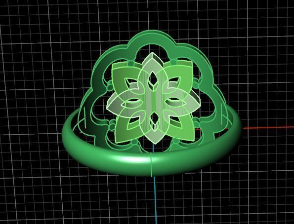 Islamic Motif Ring 3D print model_13