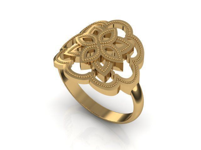 Islamic Motif Ring 3D print model_2