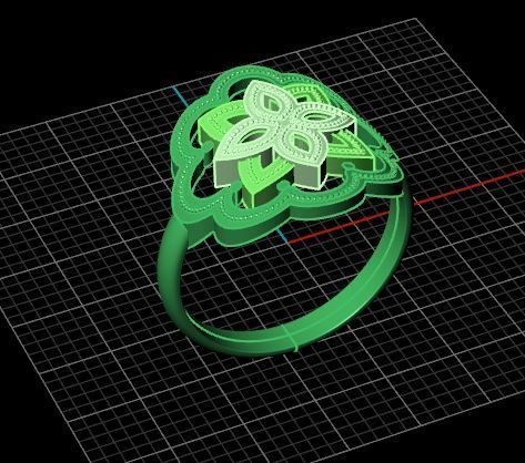 Islamic Motif Ring 3D print model_11