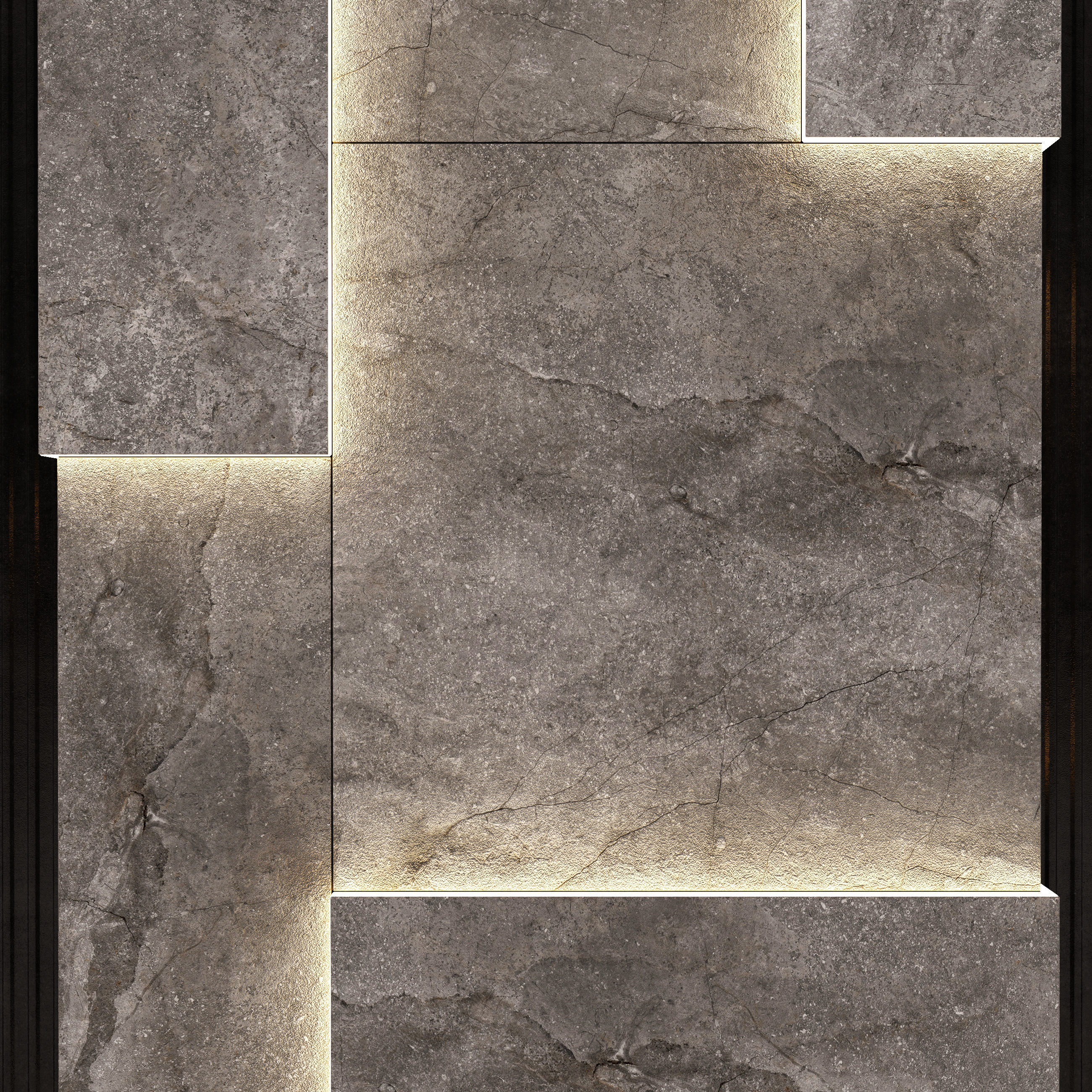 Fireplace with fire in it 3D model_4