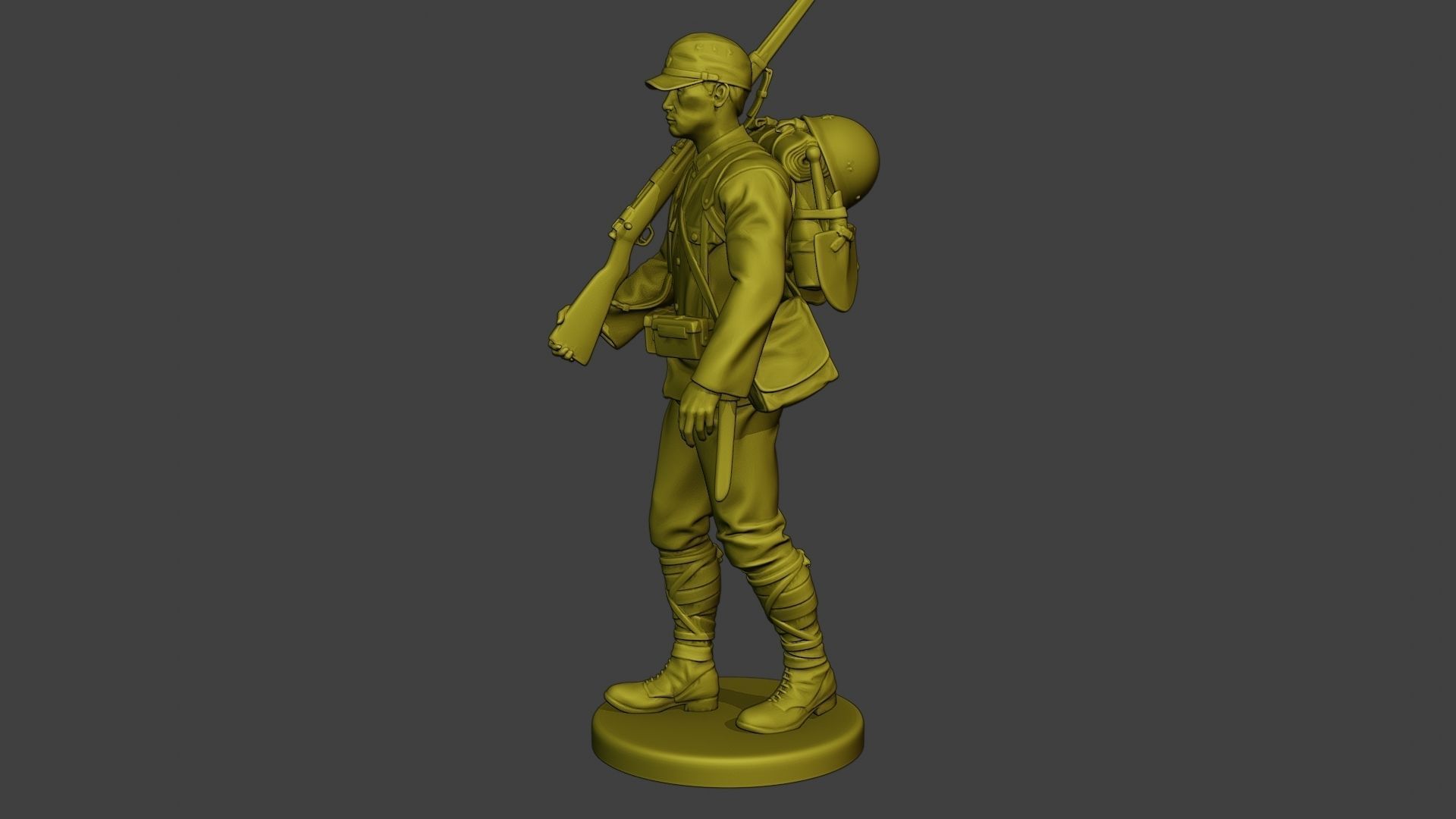 Japanese soldier ww2 Walk3 J1 3D print model_3