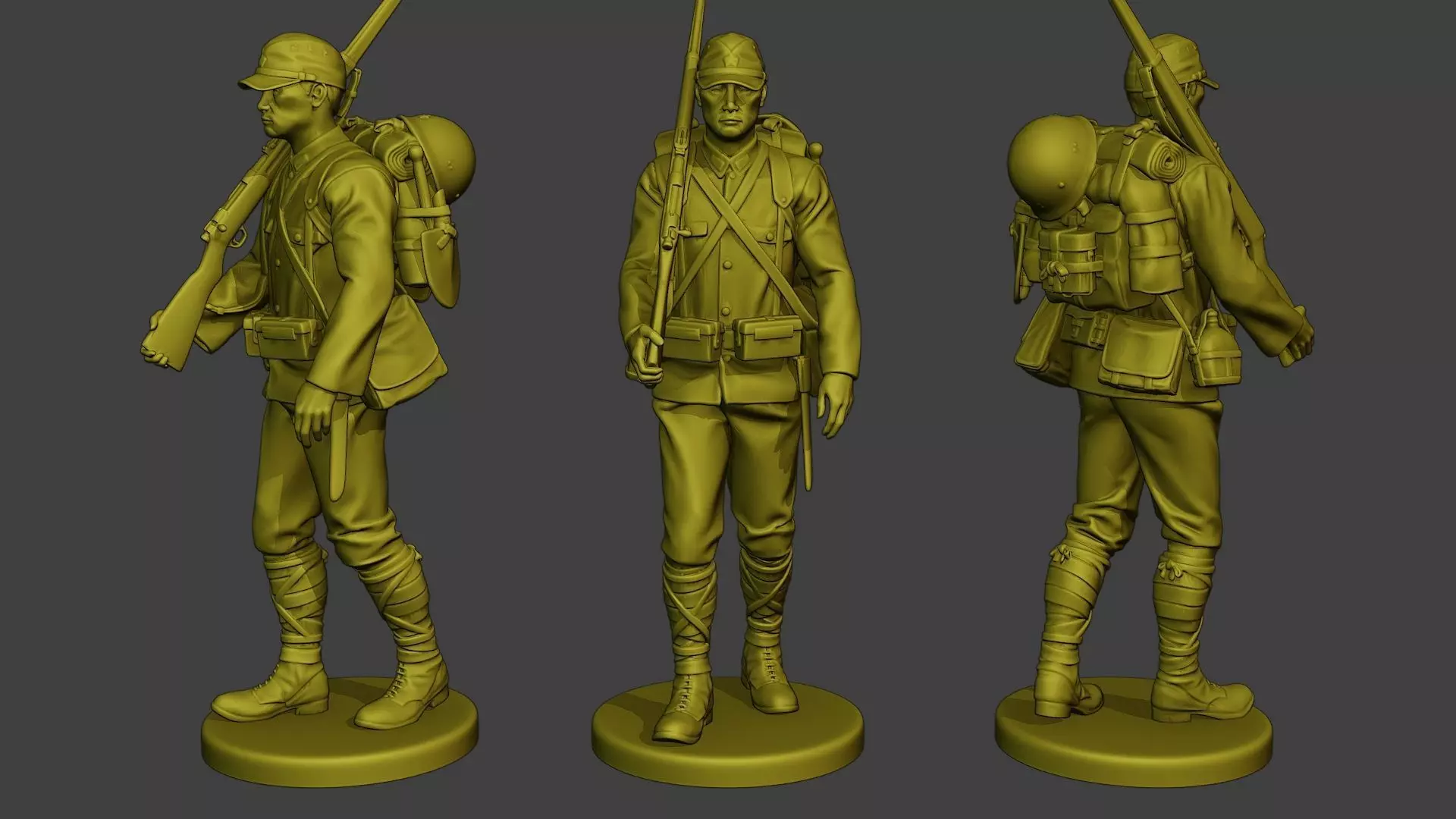 Japanese soldier ww2 Walk3 J1 3D print model_0