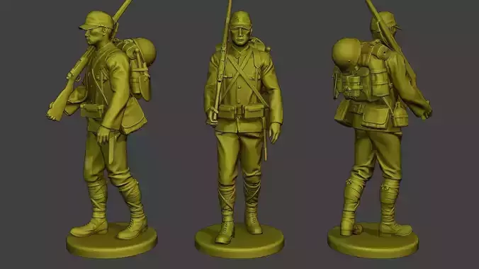 Japanese soldier ww2 Walk3 J1 3D print model