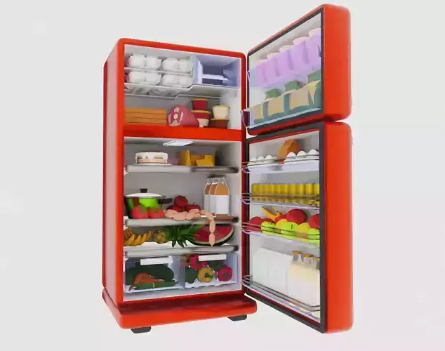 Cartoon Vintage Fridge