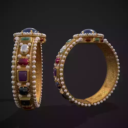 Elegant Byzantine Ring Low-poly 3D model