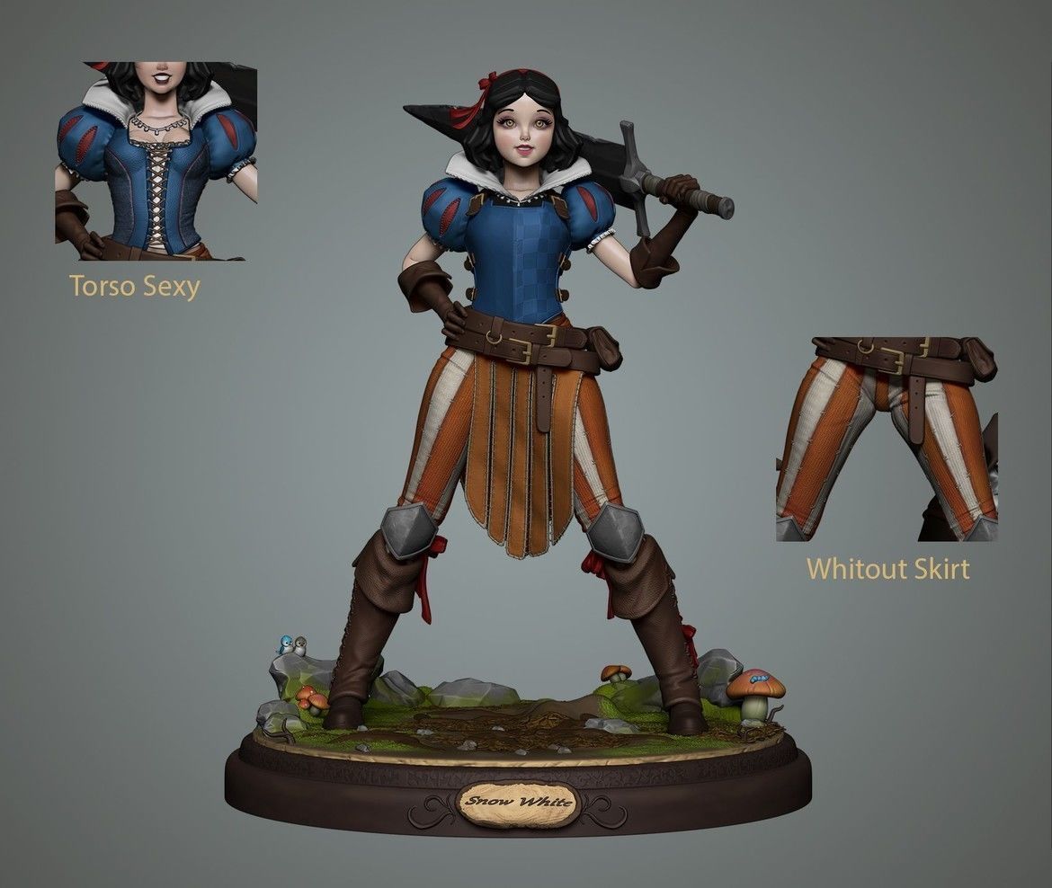 Snow white 3D model_2