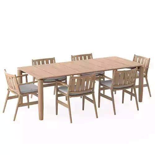 Levante Table and Chairs 3D model