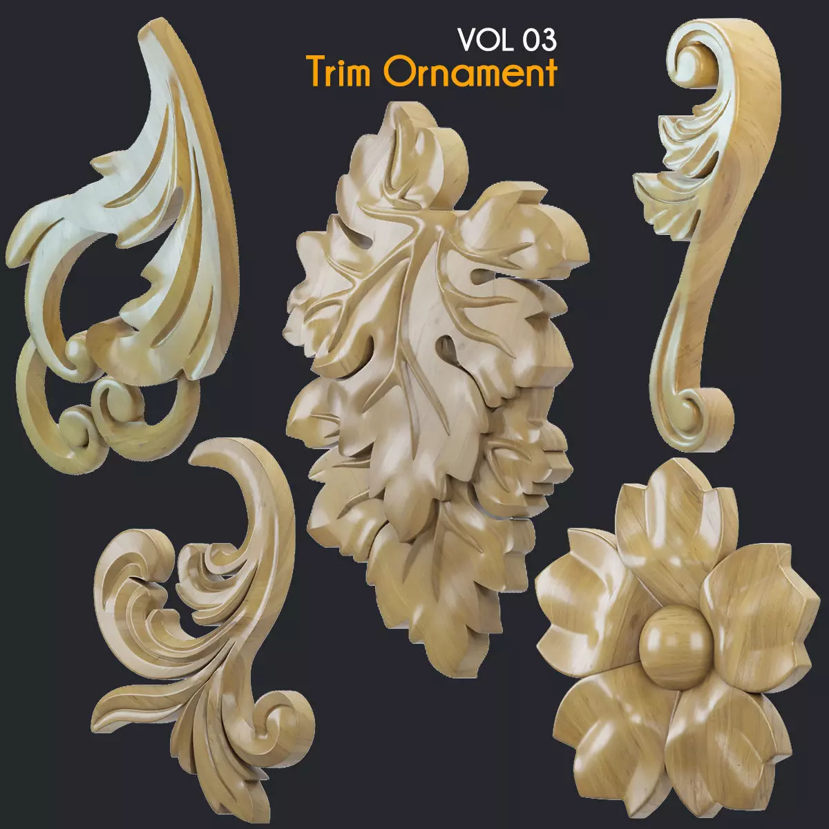 Trim Ornament VOL 3 Low-poly 3D model_0