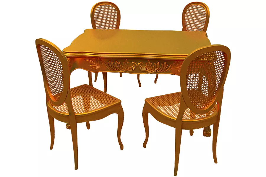 classical Dining set Low-poly 3D model
