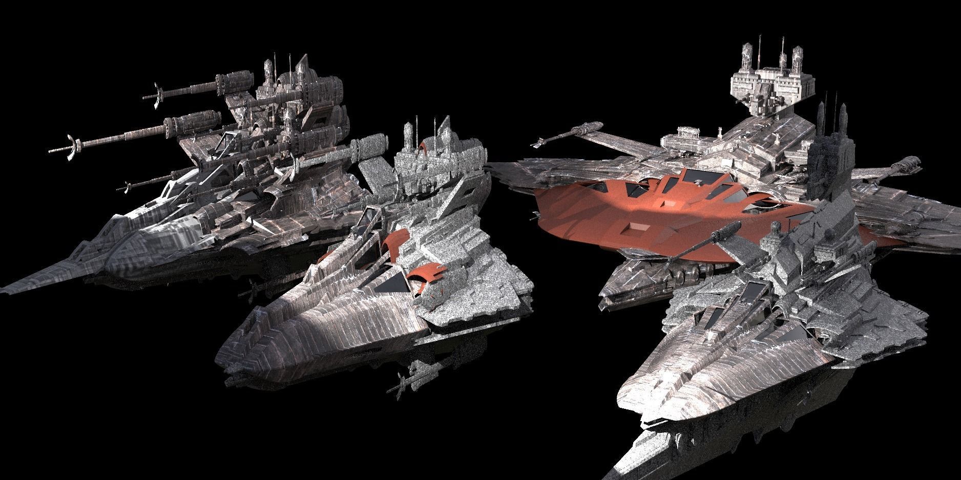 Heavy Space Carrier Ships 5 3D model_1