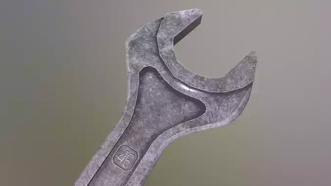 Old dirty soviet wrench Made in USSR Low-poly 3D model