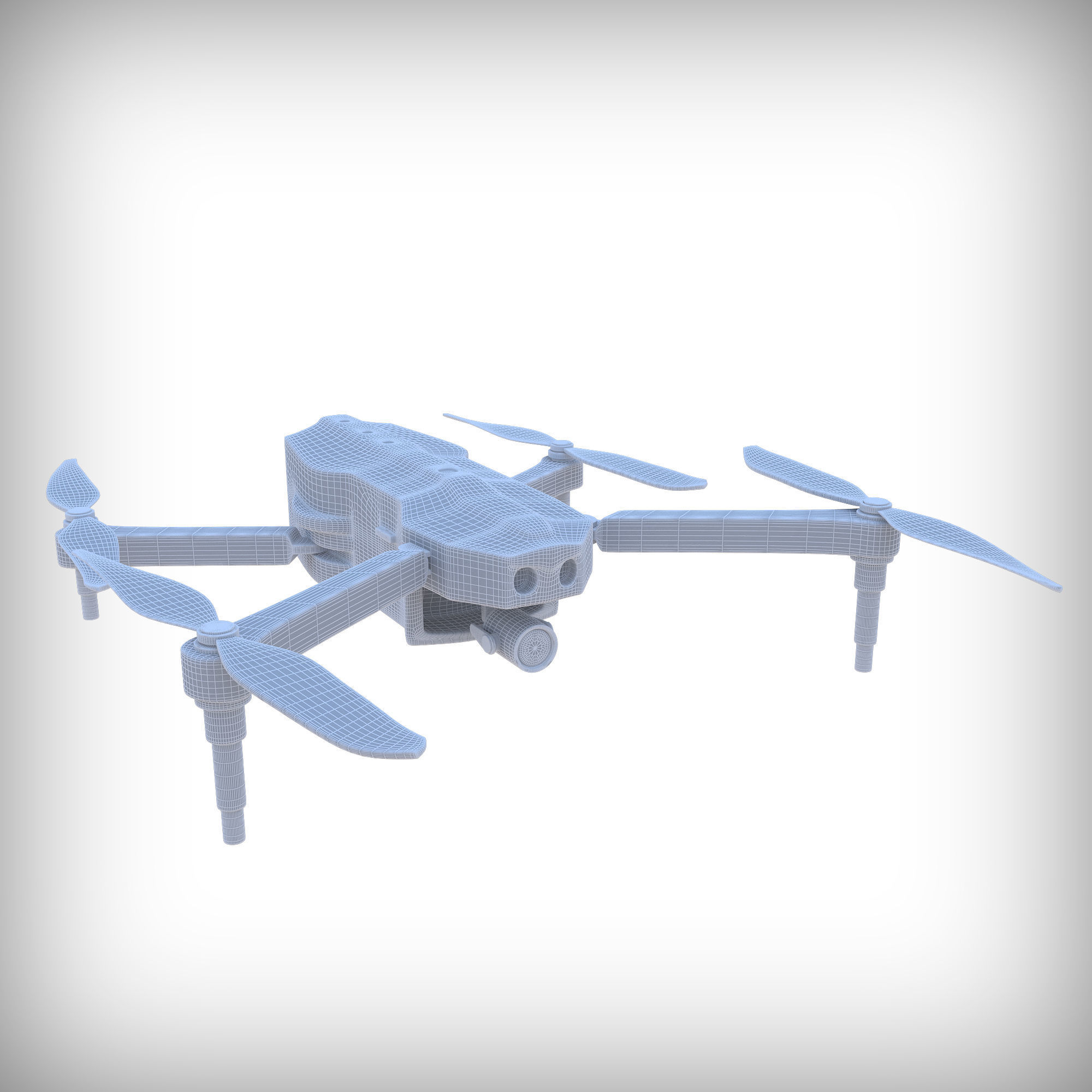 3D old drone Low-poly 3D model_7