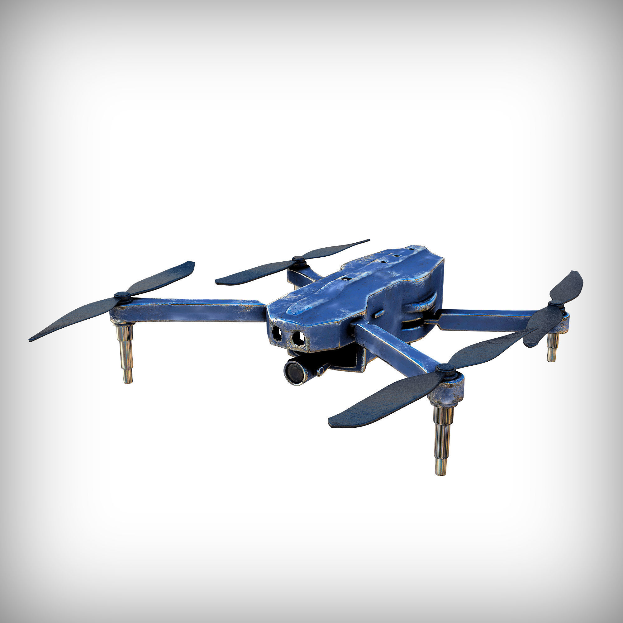 3D old drone Low-poly 3D model_1