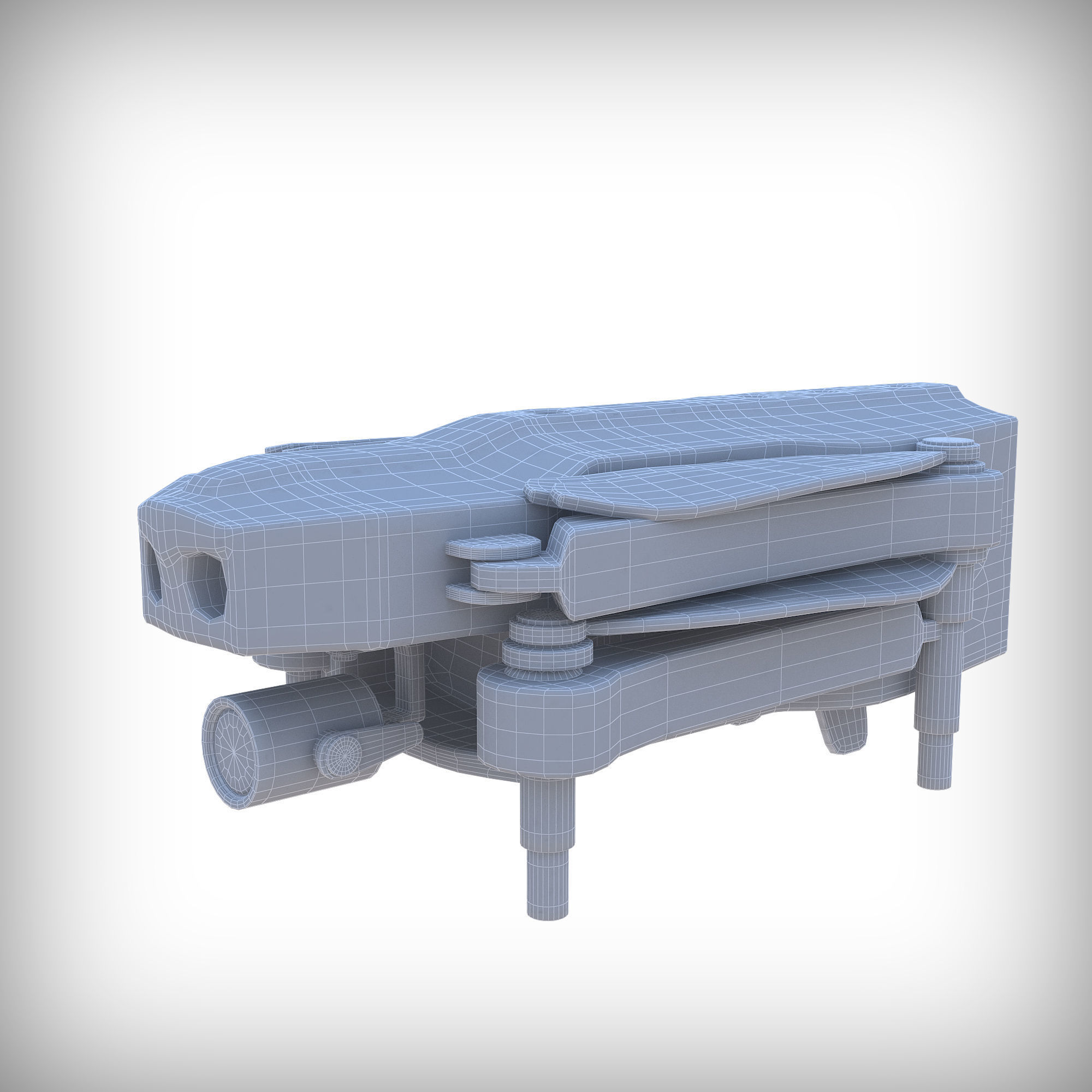 3D old drone Low-poly 3D model_14