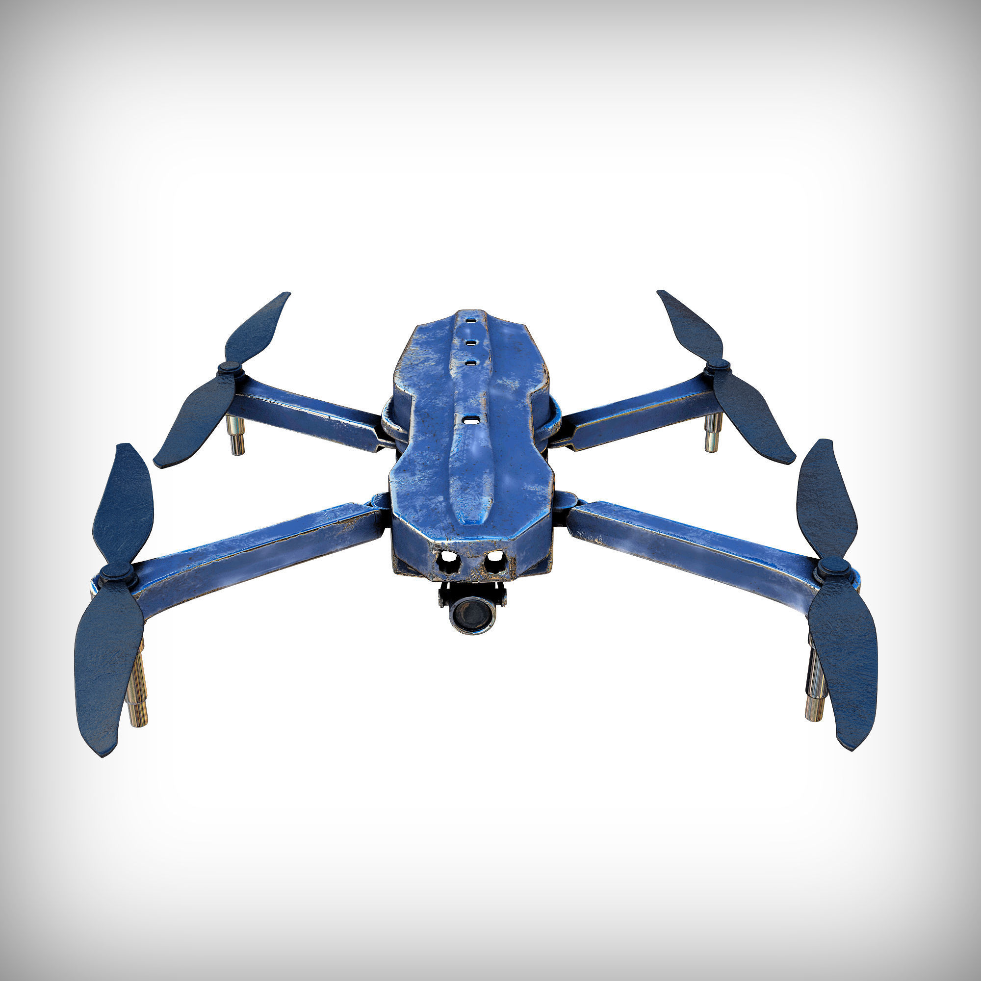 3D old drone Low-poly 3D model_2