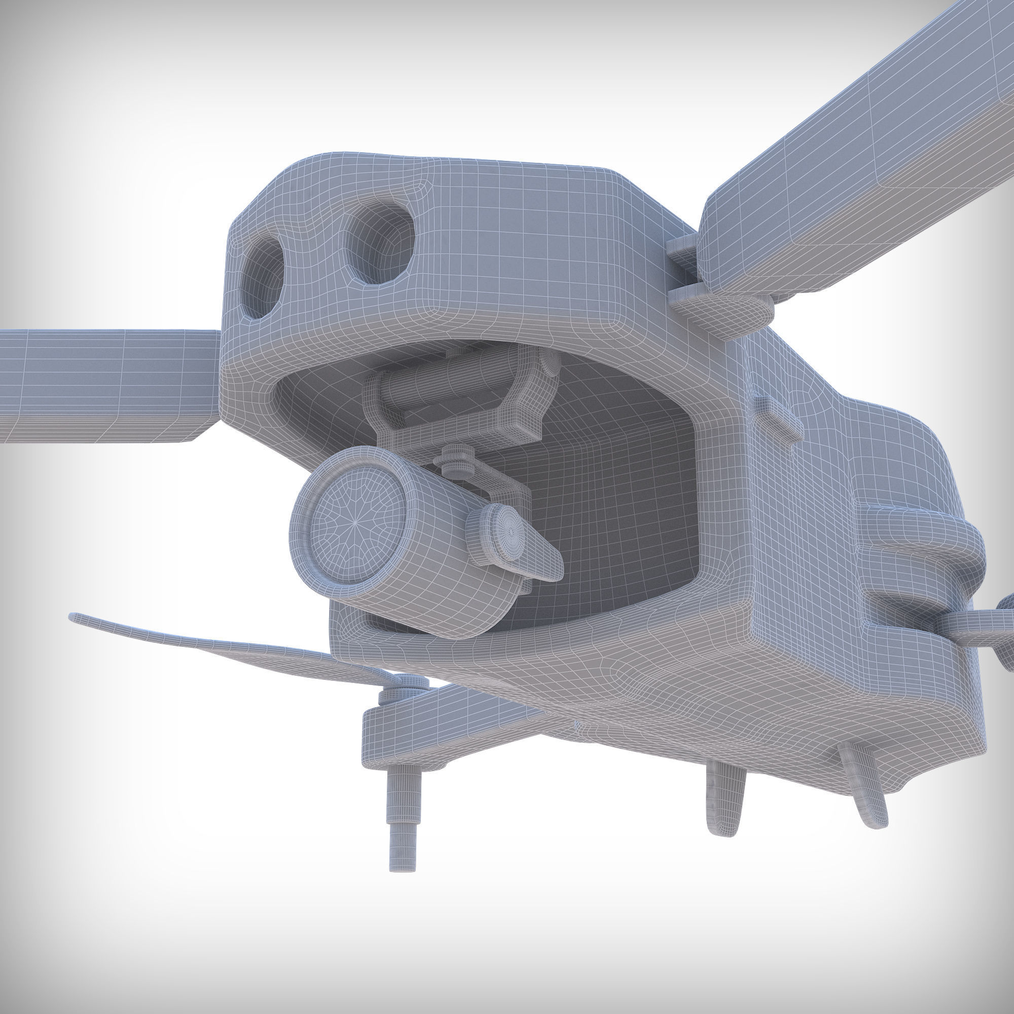 3D old drone Low-poly 3D model_11