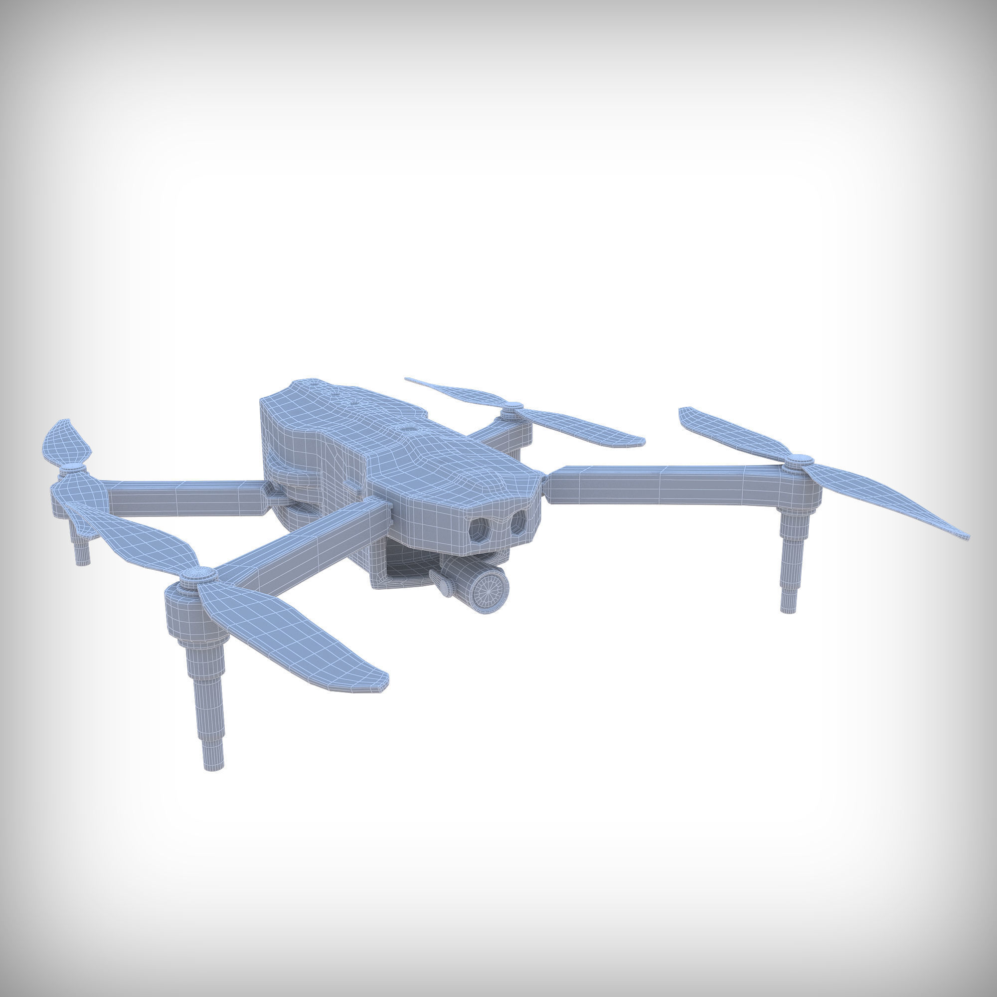 3D old drone Low-poly 3D model_12