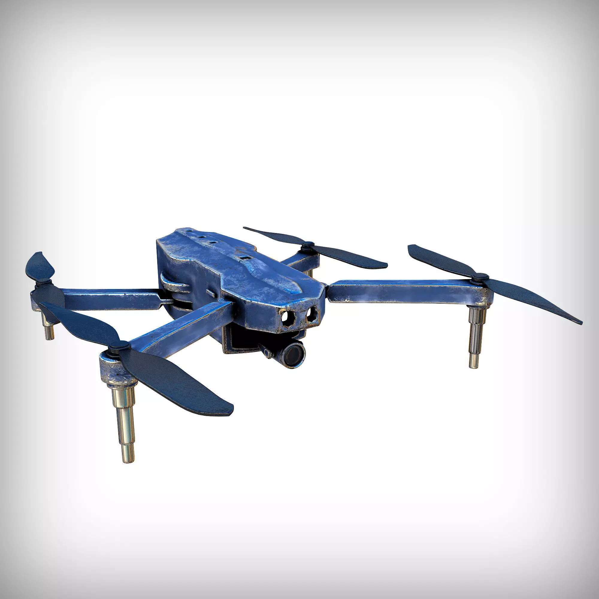 3D old drone Low-poly 3D model_0