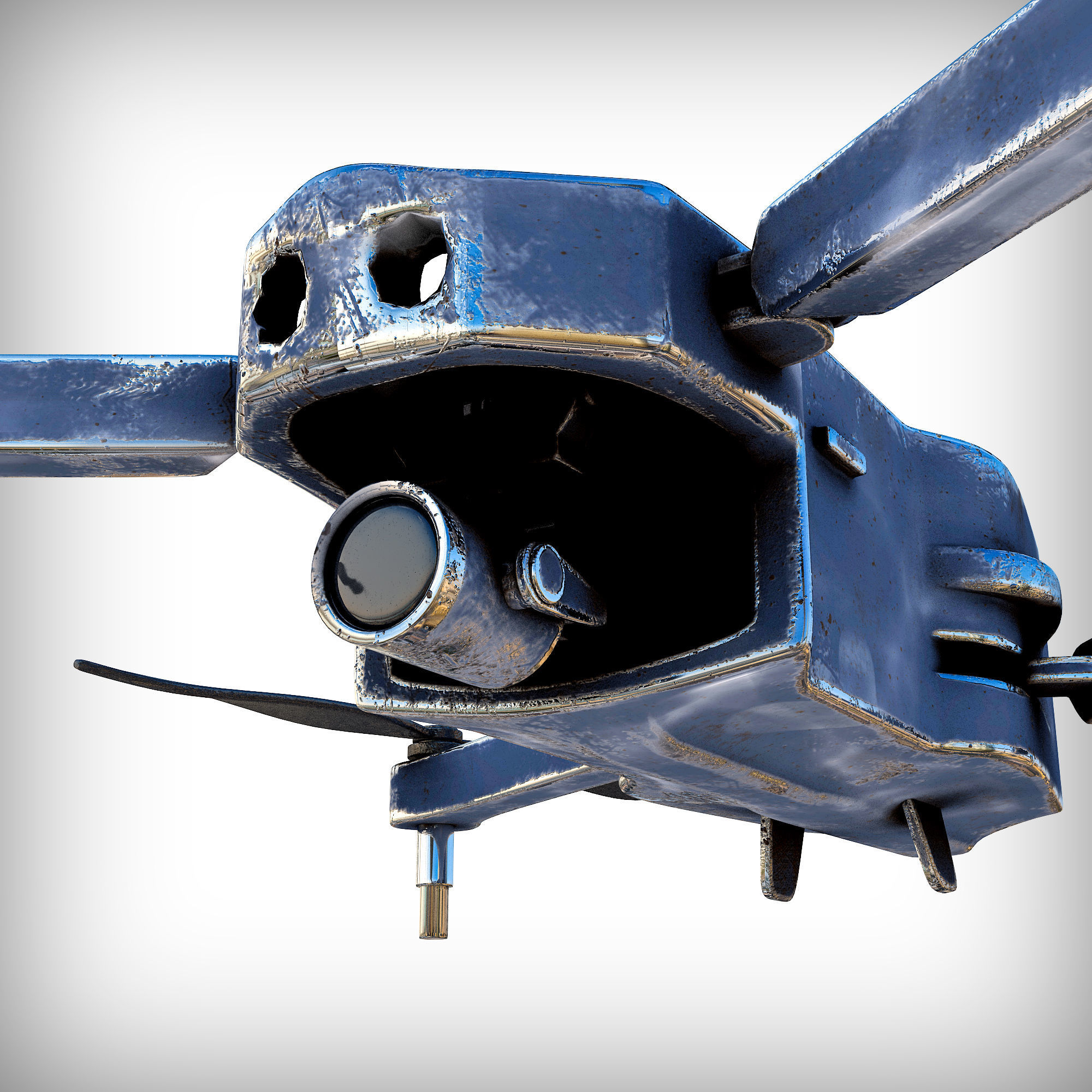 3D old drone Low-poly 3D model_4