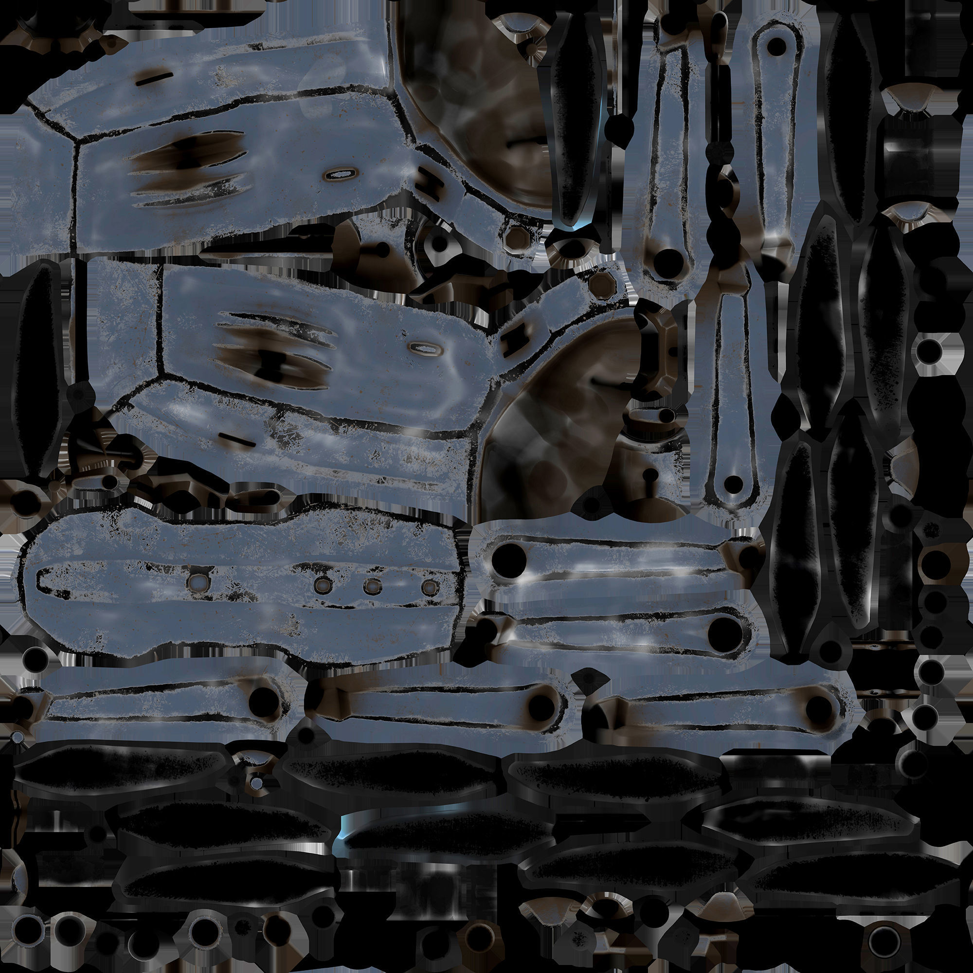 3D old drone Low-poly 3D model_16