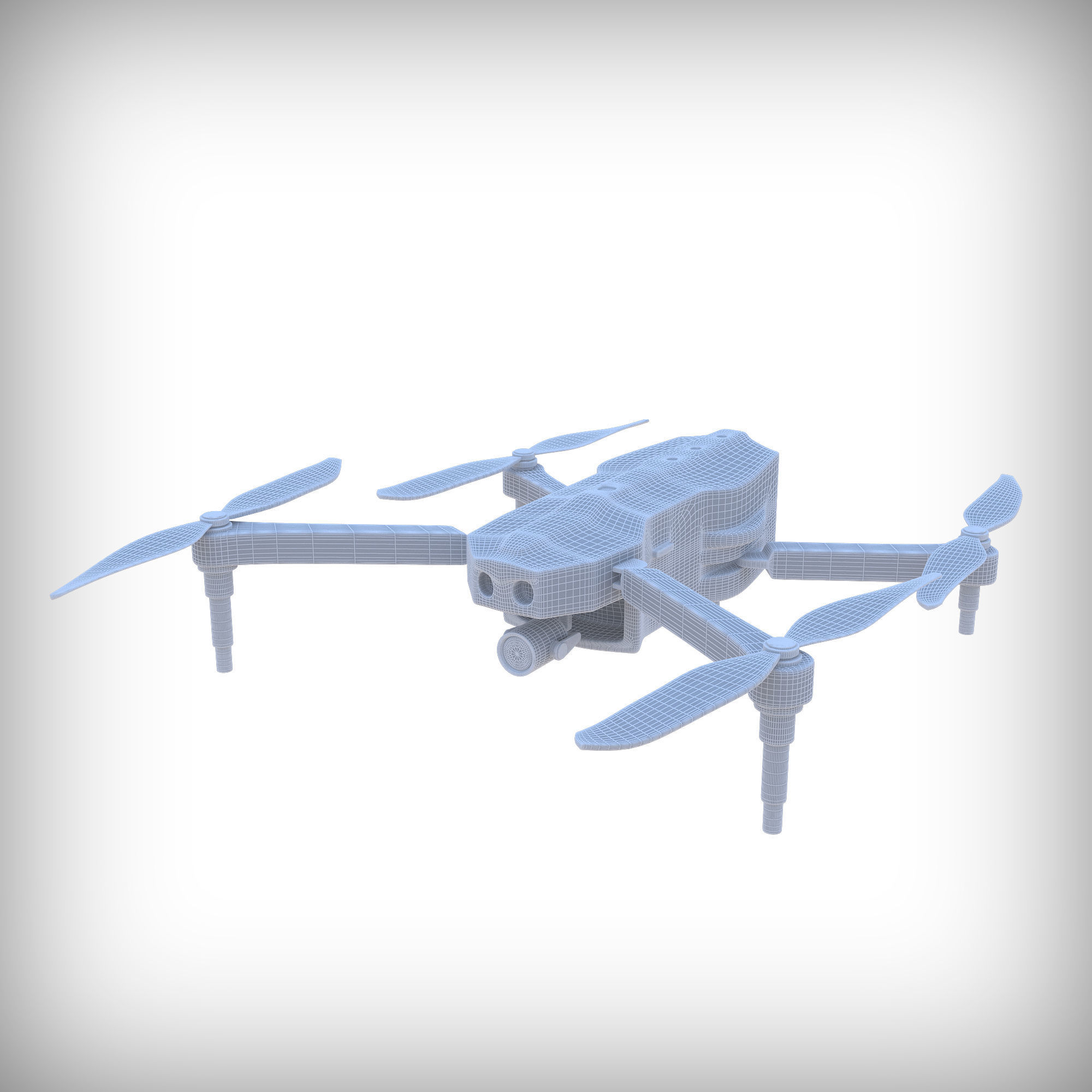 3D old drone Low-poly 3D model_8