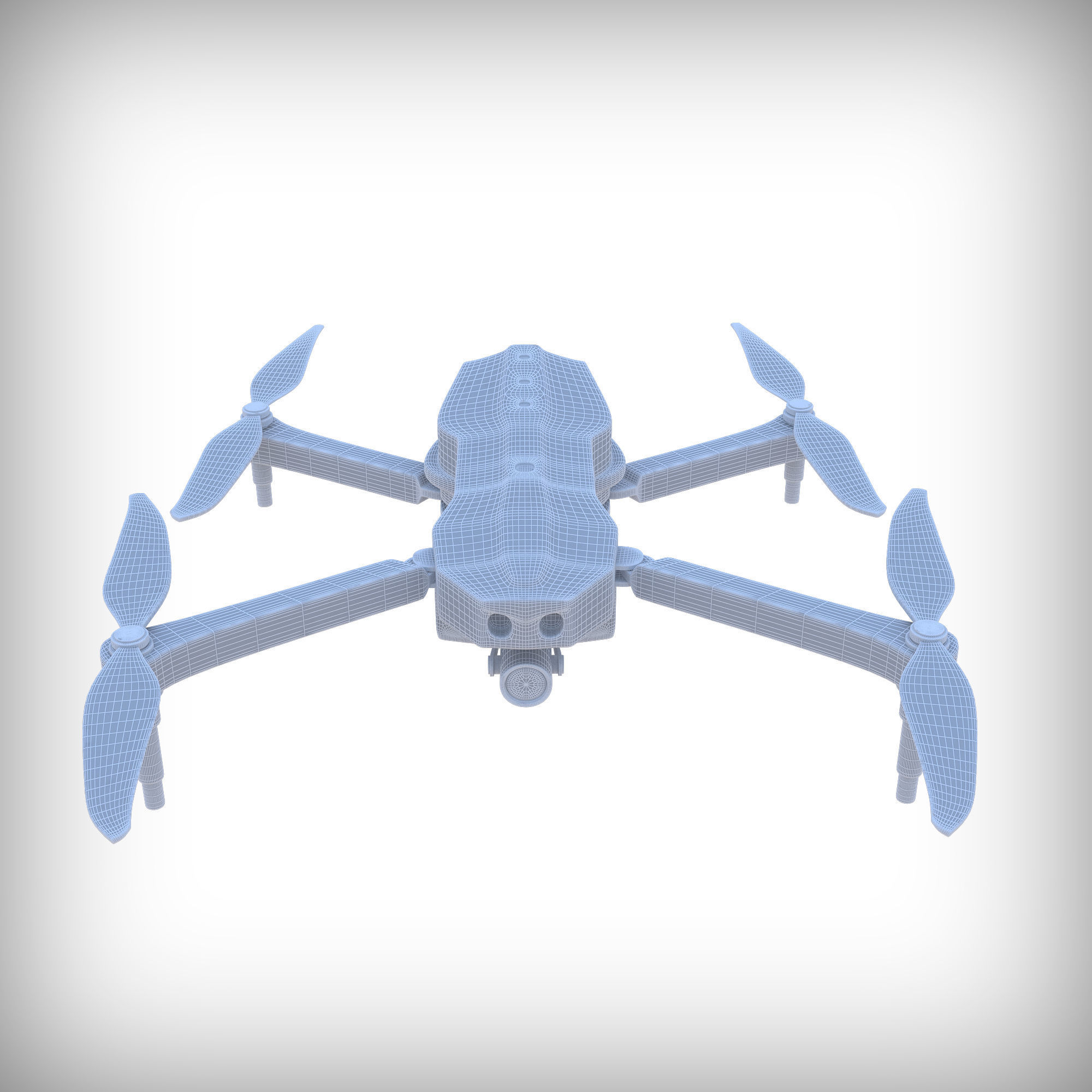 3D old drone Low-poly 3D model_9