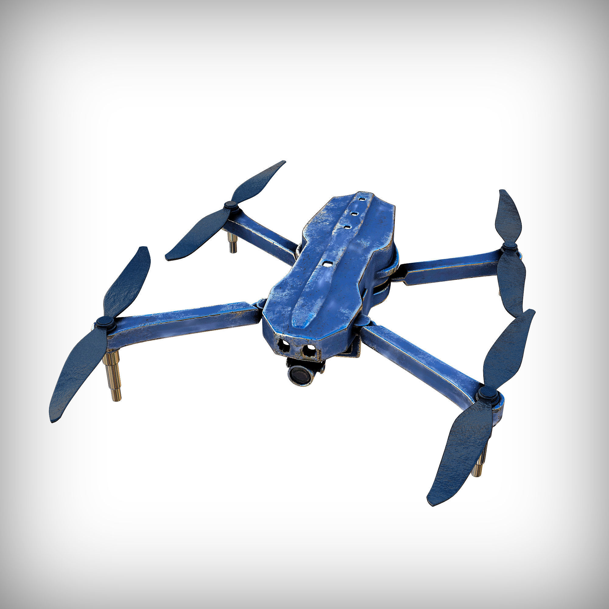 3D old drone Low-poly 3D model_3
