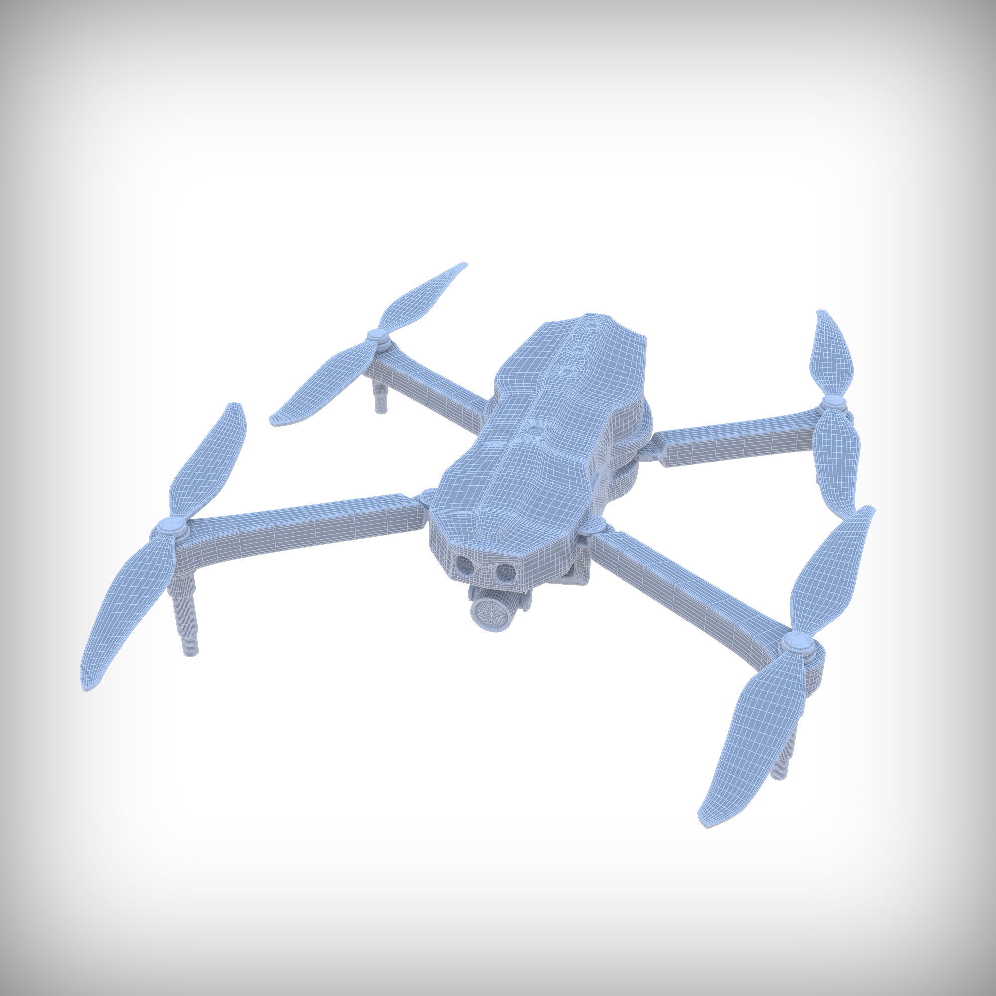 3D old drone Low-poly 3D model_10