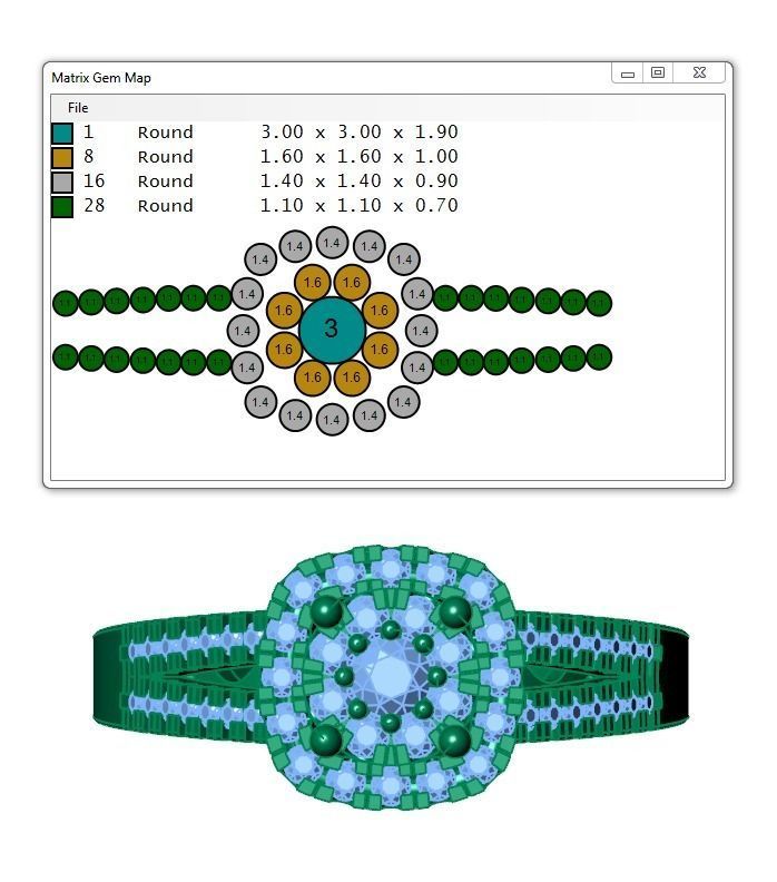 Ring034 gold engagement ring with diamonds 3D print model_6