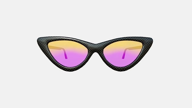 Sunglass Vintage B04 Black - Character Design Fashion Low-poly 3D model