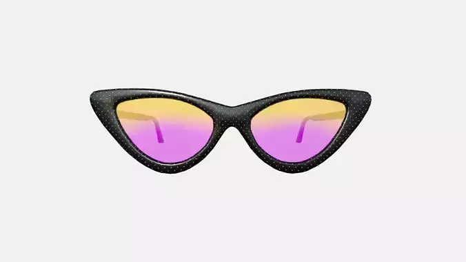 Sunglass Vintage B04 Black - Character Design Fashion Low-poly 3D model