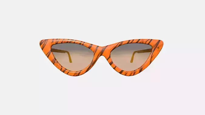 Sunglass Vintage B05 Tiger - Character Design Fashion Low-poly 3D model