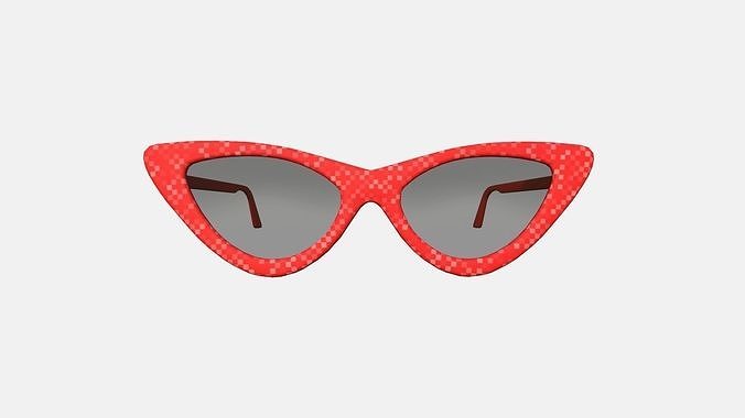 Sunglass Vintage B06 Red Degrade - Character Design Fashion Low-poly 3D model
