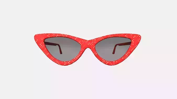 Sunglass Vintage B06 Red Degrade - Character Design Fashion Low-poly 3D model