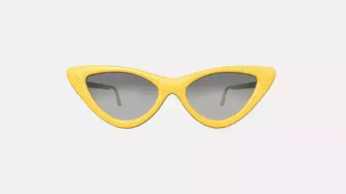Sunglass Vintage B07 Yellow - Character Design Fashion Low-poly 3D model