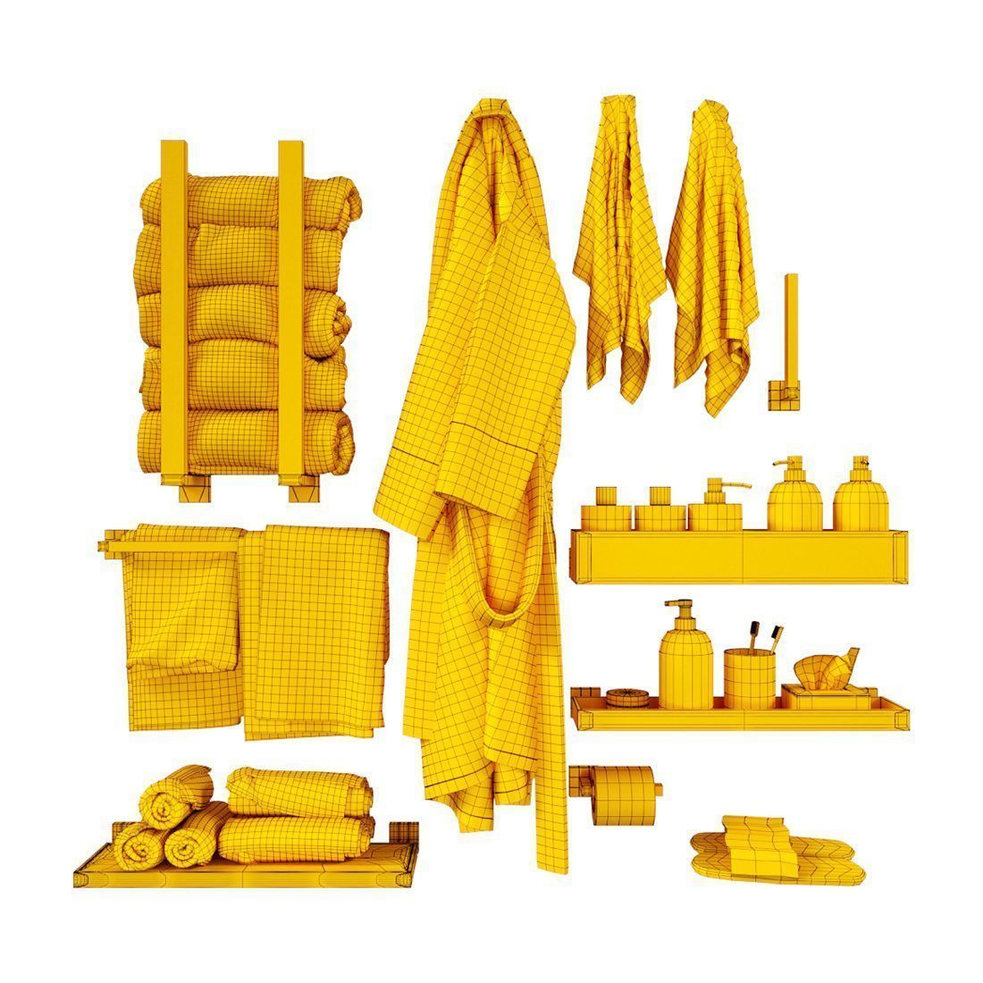 Next Color palette  Decorative Bathroom Set 4 3D model_4