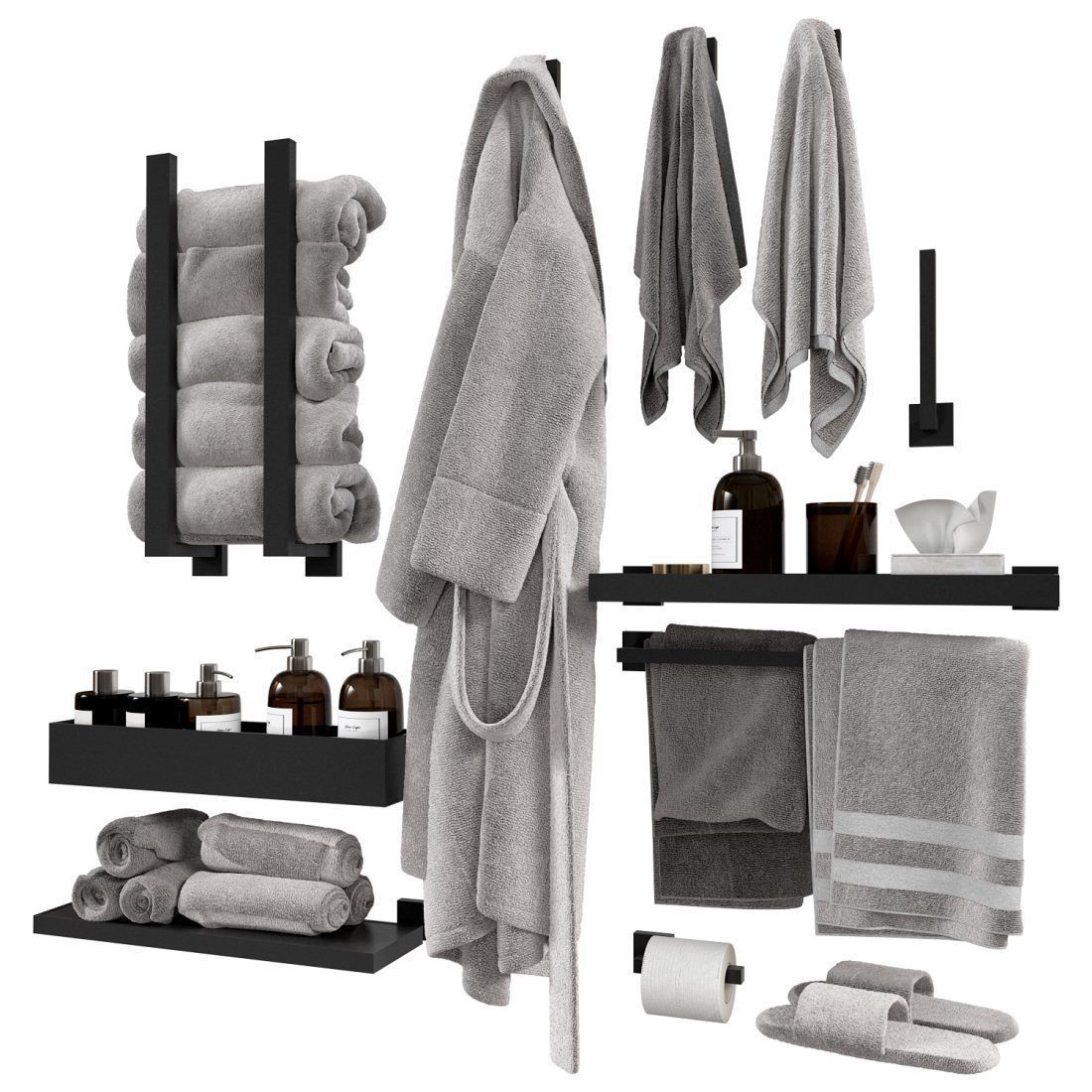 Next Color palette  Decorative Bathroom Set 4 3D model_3