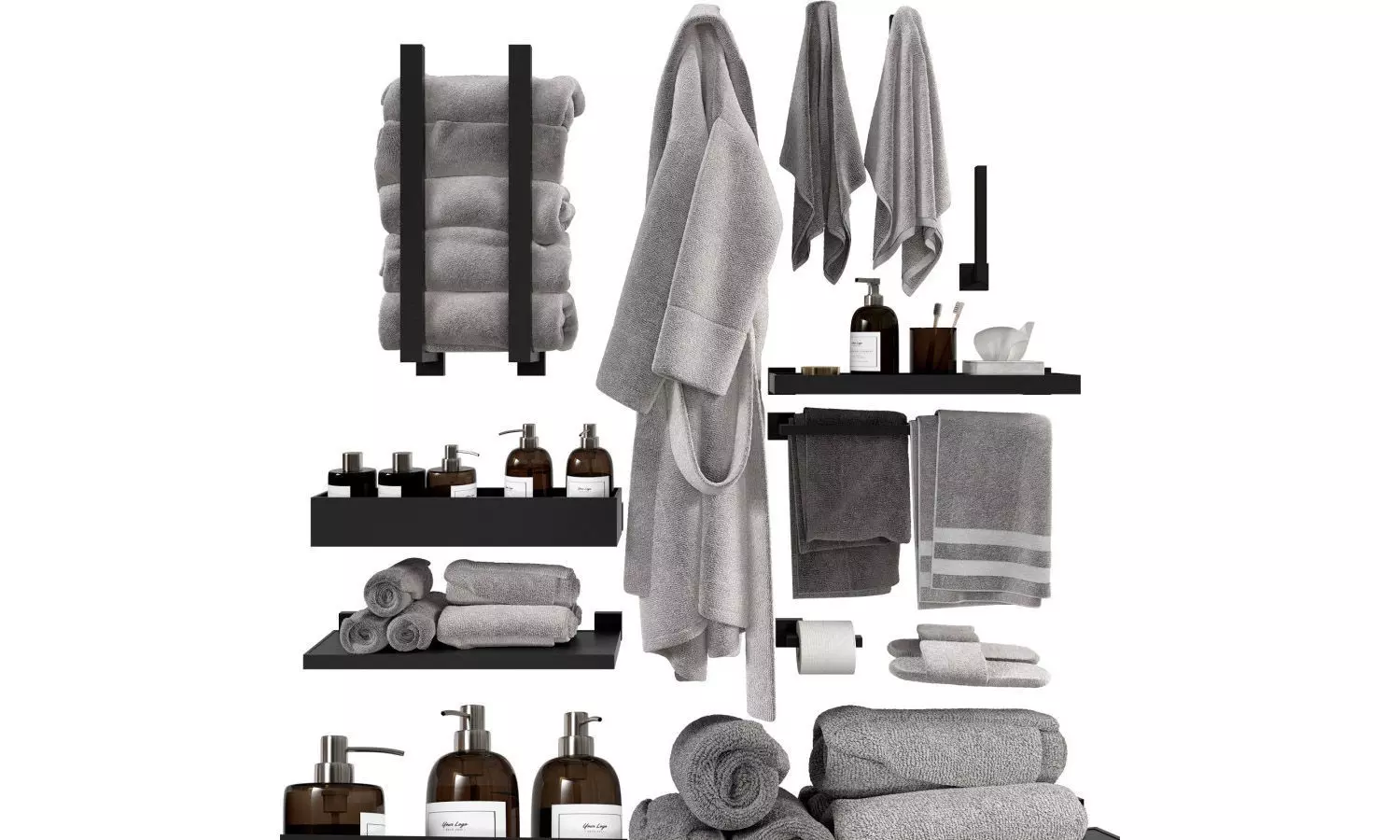 Next Color palette  Decorative Bathroom Set 4 3D model_0