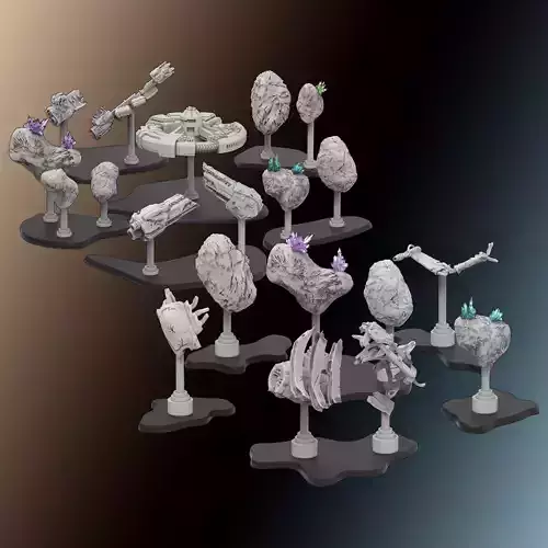 Space Scenery Obstacles for Star Wars Armada and X-Wing 3D print model