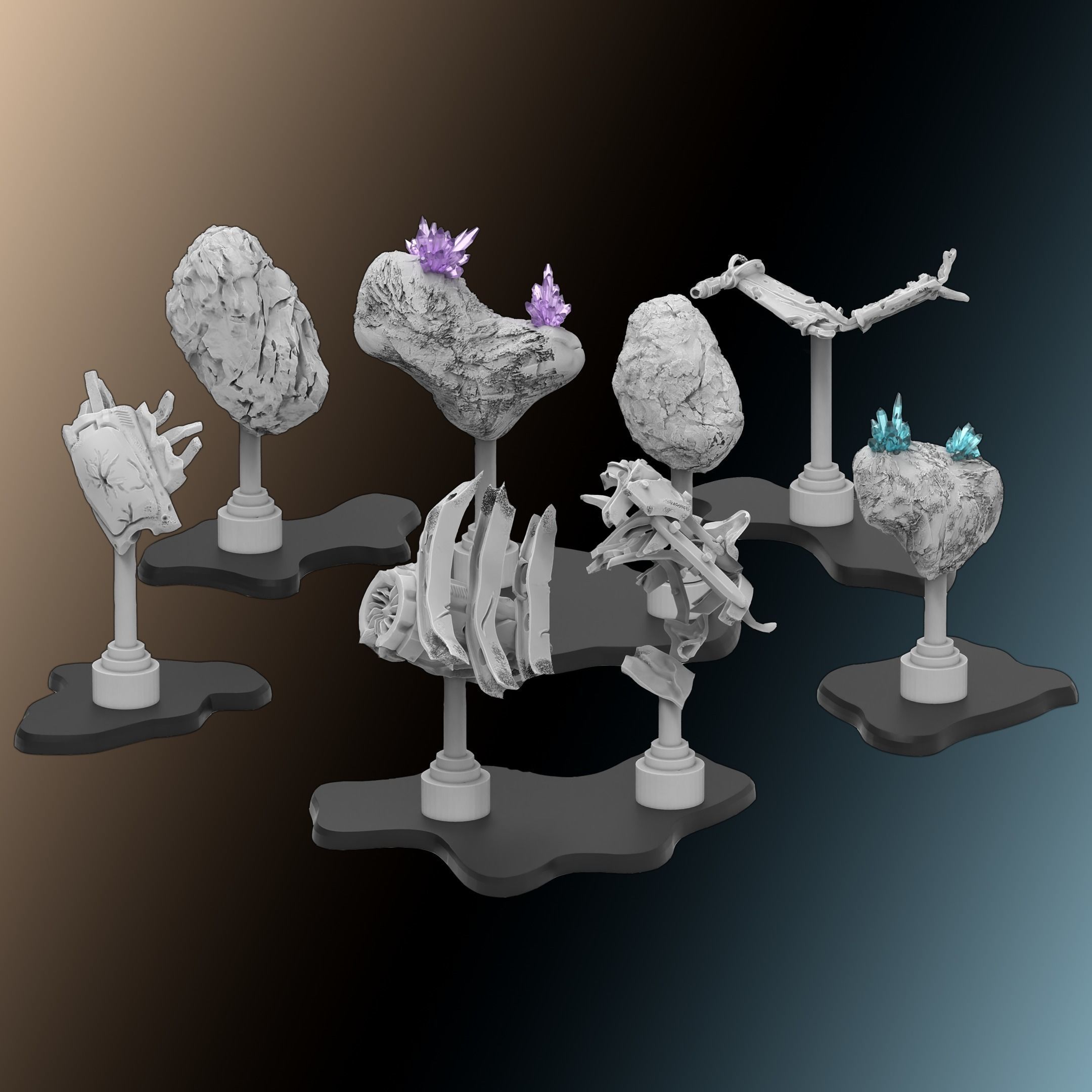 Space Scenery Obstacles for Star Wars Armada and X-Wing 3D print model_1