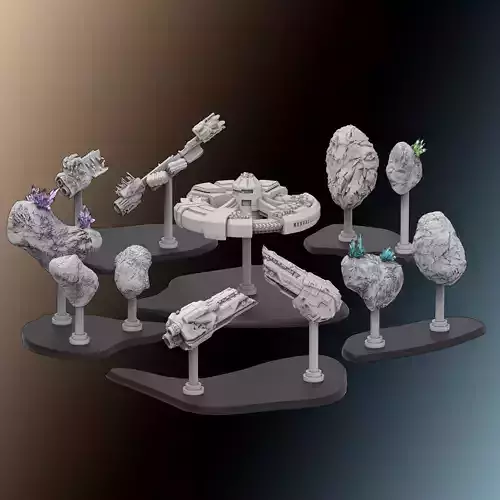 Space Scenery Obstacles for Star Wars Armada 3D print model